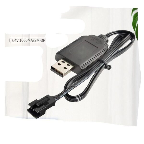 USB laddare kabel batteriladdare 7.4V SM-3P 53.5cm