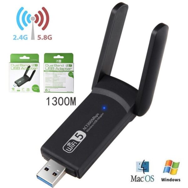 USB wifi adapter dongle wifi nätverkskort trådlöst nätverksadapter AC1200