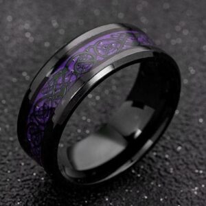 Carbon Fiber Dragon Pattern Ring – Exotisk Noble Style Statement Ring för män och kvinnor med djärv färgglad design