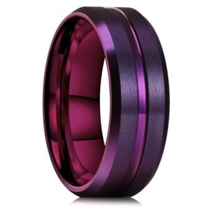 Lila fasad räfflad ring – Modern lyxsmycke Statement Piece