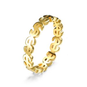 Elegant Hollow Cut 14k guldring – tidlöst modestatement för kvinnor