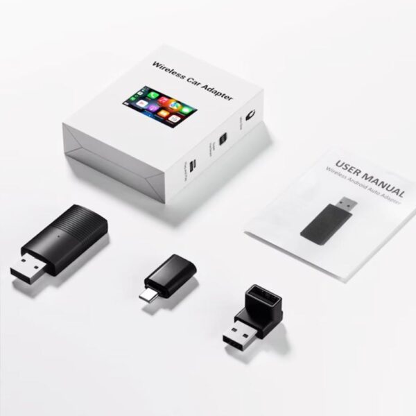 Mini apple carplay trådlös adapter – bluetooth, wifi, snabbkoppling, plug and play