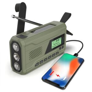 Nödväderradio, uppladdningsbar dab/fm, inbyggd generator, sol- och usb-laddning, 4500mah batteri