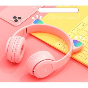 cat ear headphones bluetooth kattöron hörlurar led lights