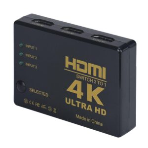 4K Ultra HD HDMI Switch med fjärrkontroll- 3 Portar