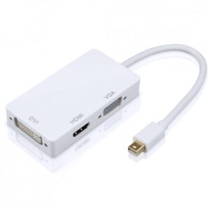 Thunderbolt Mini DP displayport till HDMI DVI VGA, 3 in1, till macbook