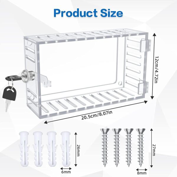 Universal termostatlåslåda med nyckel, klar Stor termostatskyddskompatibel termostat på vägg etc.