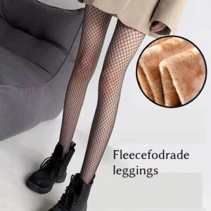 Fleece fodrade leggings damasker för dam varma scrunch yoga leggings